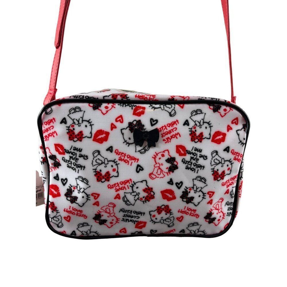 Hello Kitty Y2K All Over Character Print Purse White Red Black Crossbody Bag